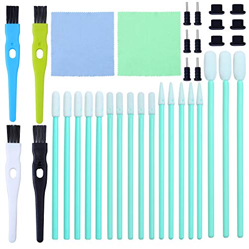 Aneco 58 Pieces Cell Phone Cleaning Kit Brush Set USB Charging Port Headphone Jack Cleaning Kit and Dust Plug Compatible with iPhone, iOS Android, Cell Phone, Electronics Cleaner (Best Android Mobile Cleaner)