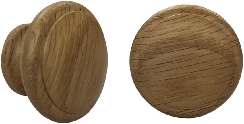 Wooden Cupboard Door and Drawer Pull Knob Light Oak