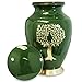 Trupoint Memorials Cremation Urns for Human Ashes, Tree of Life Decorative Burial Urn for Adult Men and Women, Large Green