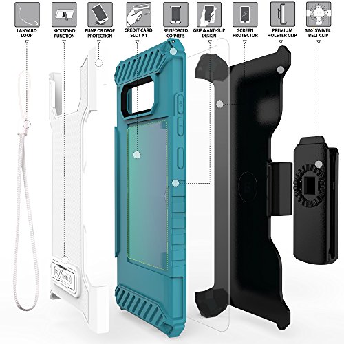 Galaxy Note 8 Case, Trishield Durable Rugged Heavy Duty Phone Cover With Detachable Lanyard Loop Belt Clip Holster And Built in kickstand Card Slot For Note 8 - Parasailing