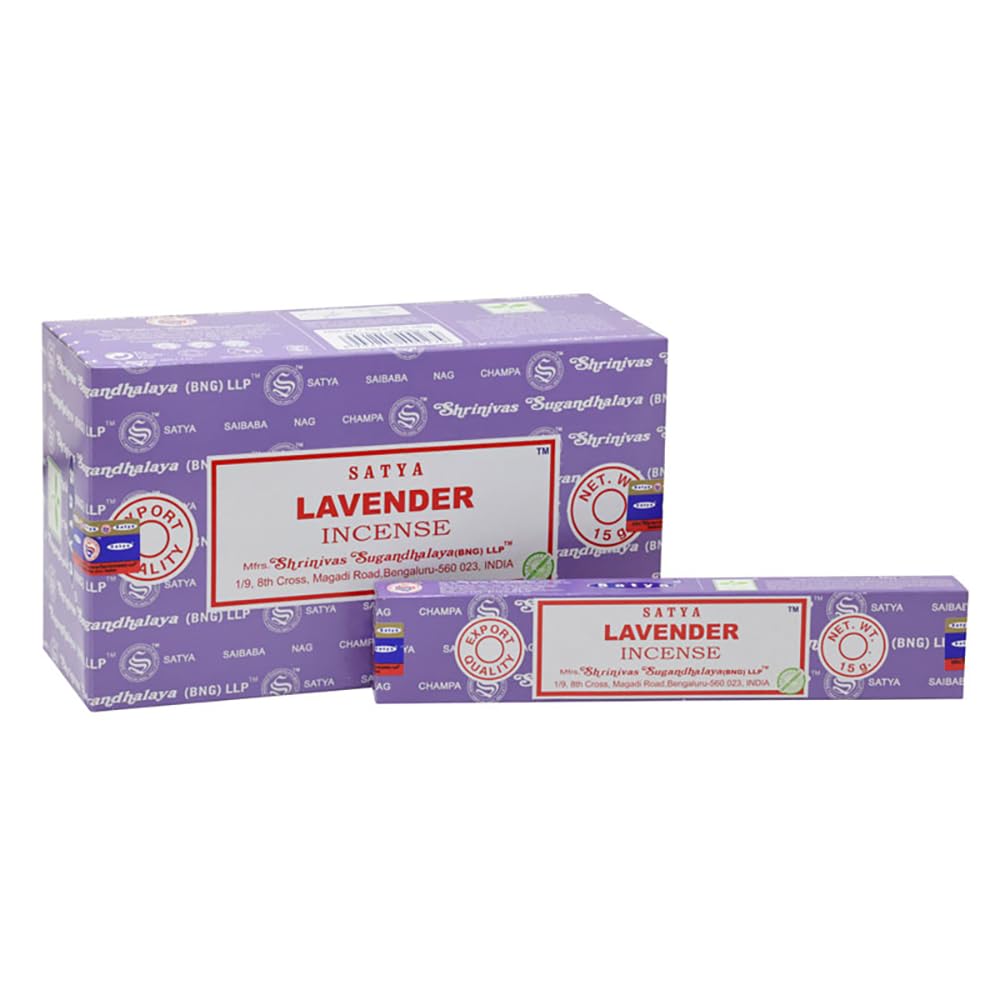 VIE Satya Incense Sticks, 12 Packs x 15g, Lavender