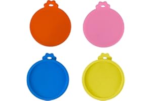 AQSXO 4 Pcs Food Can Lids Pet Can Covers, Silicone Small Pet Food Can Lids Covers for 3 oz 2.5 oz Cat Food Cans.