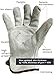 Leather Work Gloves Men & Women, Leather Working Gloves, Gardening, Wood Cutting, Mechanic, Driving, Welding, Heavy Duty Gloves to Protect Hands (Grey)