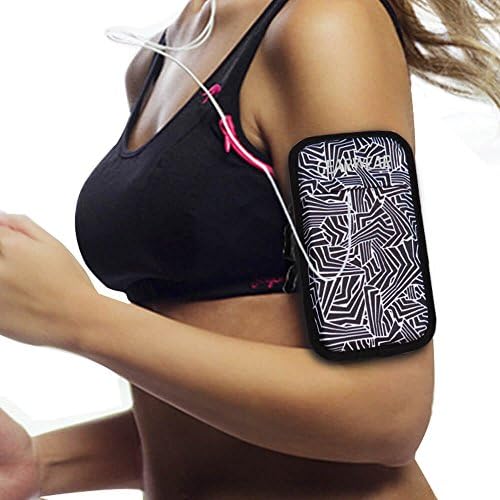 GEARWEAR Reflective Running Workout Armband for iPhone 8 X 7 6s Plus Case Holder for Men and Women, Sports Runners Arm Bag Phone Pocket Belt For Samsung Galaxy S8 S7 Plus Edge Active Black+