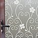 DUOFIRE Window Film Privacy Window Film Frosted Glass Film Static Cling Glass Film No Glue Anti-UV Window Sticker for Bathroom Bedroom Living Room (White Flower-DP014W, 35.4in. x 118in.)