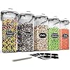 Large-Cereal-Dry-Food-Storage-Containers-Wildone-5-Pieces-Airtight-Cereal-Storage-Containers-for-Sugar-Flour-Snack-Baking-Supplies-Leak-proof-with-Black-Locking-Lids-4L-1353oz Large Cereal & Dry Food Storage Containers - Wildone 5 Pieces Airtight Cereal Storage Containers for Sugar, Flour, Snack…