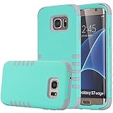 Galaxy S7 Edge Case, MCUK [Scratch Resistant] [Shock Absorption] 3 in 1 High Impact Hybrid Armor Defender Silicone Rubber Skin Hard Case Cover For Samsung Galaxy S7 Edge (Mint Green+Grey)