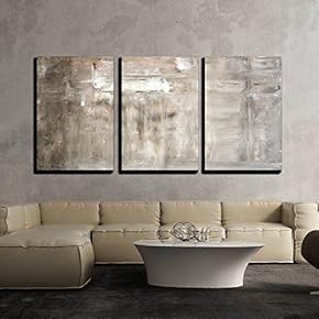 3 Piece Canvas Wall Art - Brown and Beige Abstract Art Painting - Modern Home Art Stretched and Framed Ready to Hang - 16"x24"x3 Panels