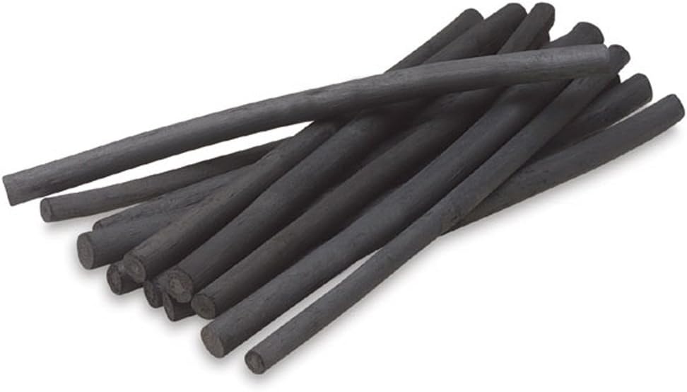 Looneng Artist Willow Vine Sketch Charcoal Sticks, Approx. 5-7mm Dia, Pack of 25