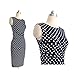 Janecrafts Women's Elegant Polka Dot Pencil Tank Business Work Belted Dress Dark Blue