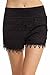 ToBeInStyle Women's Crotchet Lace Shorts - Black - 3XL