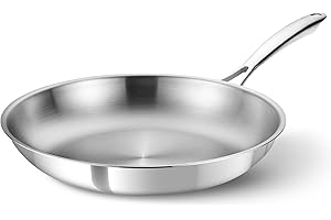 KOCH SYSTEME CS Tri-Ply Clad Stainless Steel Pan, Premium 18/10 Stainless Steel Frying Pan, Professional Induction Skillet, D