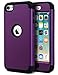 ULAK iPod Touch 7th Generation Case, iPod Touch 6 Case, Heavy Duty Shockproof High Impact Protective Case with Dual Layer Soft Silicone + Hard PC for Apple iPod Touch 7/6/5, Purple