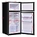 COSTWAY Compact Refrigerator, 3.4 cu. ft. Classic Fridge with Reversible Door, Adjustable Removable Glass Shelves, Mechanical Control, Recessed Handle for Dorm, Office, Apartment (Black)