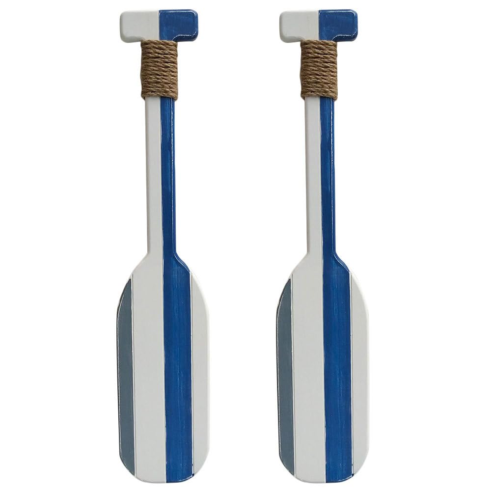 OFFSCH Paddle Decorations Set of 2 Wooden Nautical Wall Hanging Ornaments 20 Inch Mediterranean Style Beach House Indoor Wall Decor for Living Room Bedroom Nursery