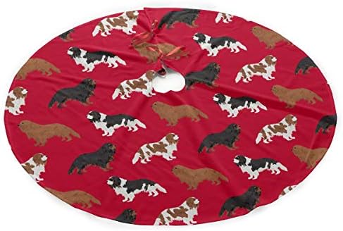 Yilad Red Spaniel Dog Christmas Tree Skirt Xmas Holiday Decoration