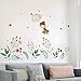 DKTIE Kids Room Decor Flower Fairy Decals for Wall Stickers Removable Peel and Stick Girl Wall Decals Quotes for Bedroom Nursery Decor Art Flower Decal