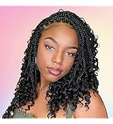 Goddess Box Braids Crochet Hair 10 Inch 8 Packs Pre-looped Bohemian Crochet Boho Box Braids With ...