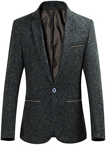 Casual Blazer Single Button Dress Blazer Jacket Men Slim Fit Mens Suit Jacket Solid Coat Men Plus Size 6XL Yellow M