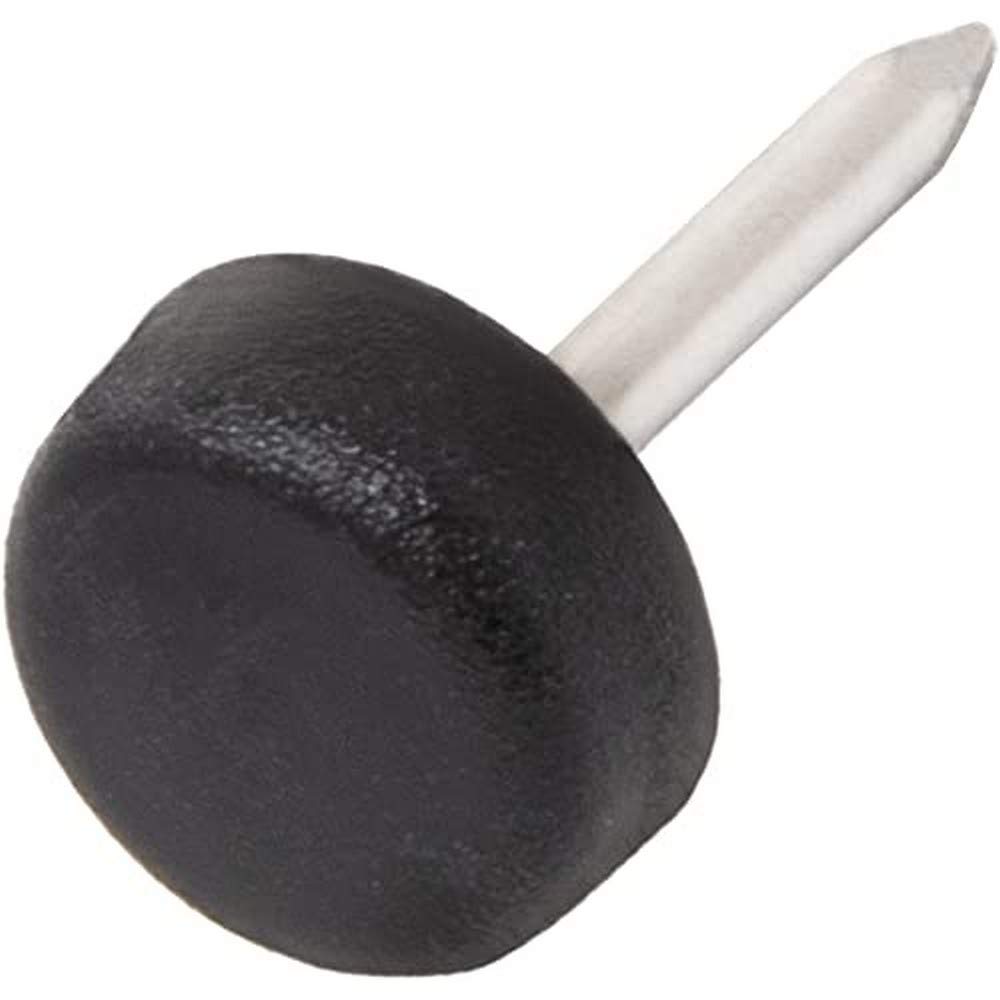 Adsamm® / 32 x Glides in plastic with nail | Ø 0,39'' (Ø 10 mm) | black | round | Premium quality furniture sliders with nail by Adsamm®