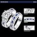 BONLAVIE 3.5ct Round Cut Cubic Zirconia Ring Wedding Ring Set Created Blue Sapphire Ring Marquise Ring for Women 925 Sterling Silver Ring Rhodium Plated Engagement Ring Size 5-10