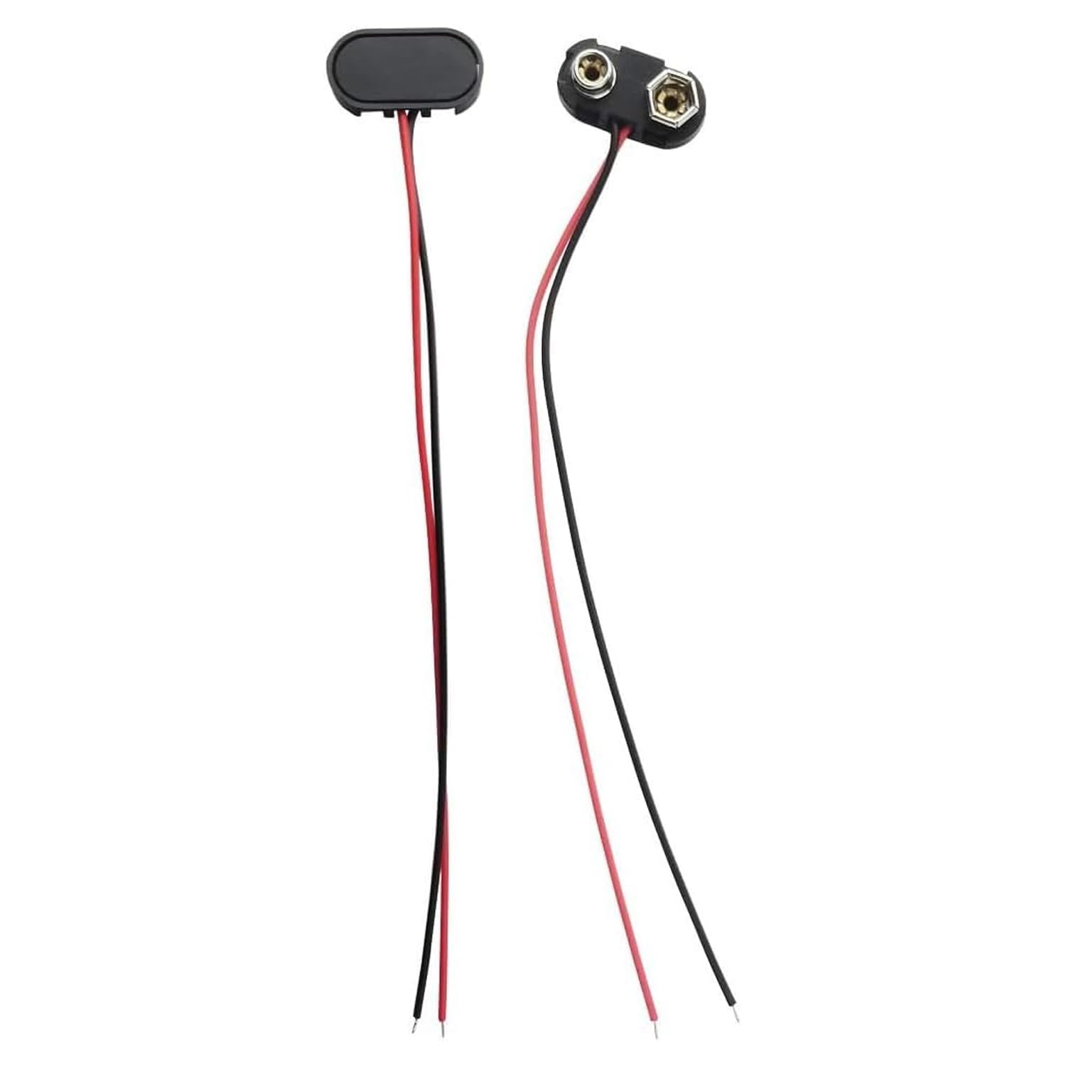 Photo 1 of California JOS 9V Battery Connector, 2 PCS T-Type 9 Volt Buckle Connector Hard Plastic Shell Used in Student Experiment, or Other Equipment with Battery (T-Type)