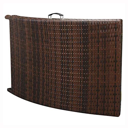 Sunlounger, Folding Sun Loungers 2 pcs with Table Poly Rattan Brown