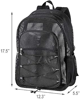 black mesh book bag
