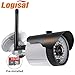 Logisaf Security IP Camera Outdoor Wireless Wifi with 16G Micro SD Card, Support Iphone Android Remote Viewing, IP Security Bullet Camera