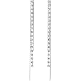 Guess Crystal Rhinestone Linear Drop Earrings, Silvertone
