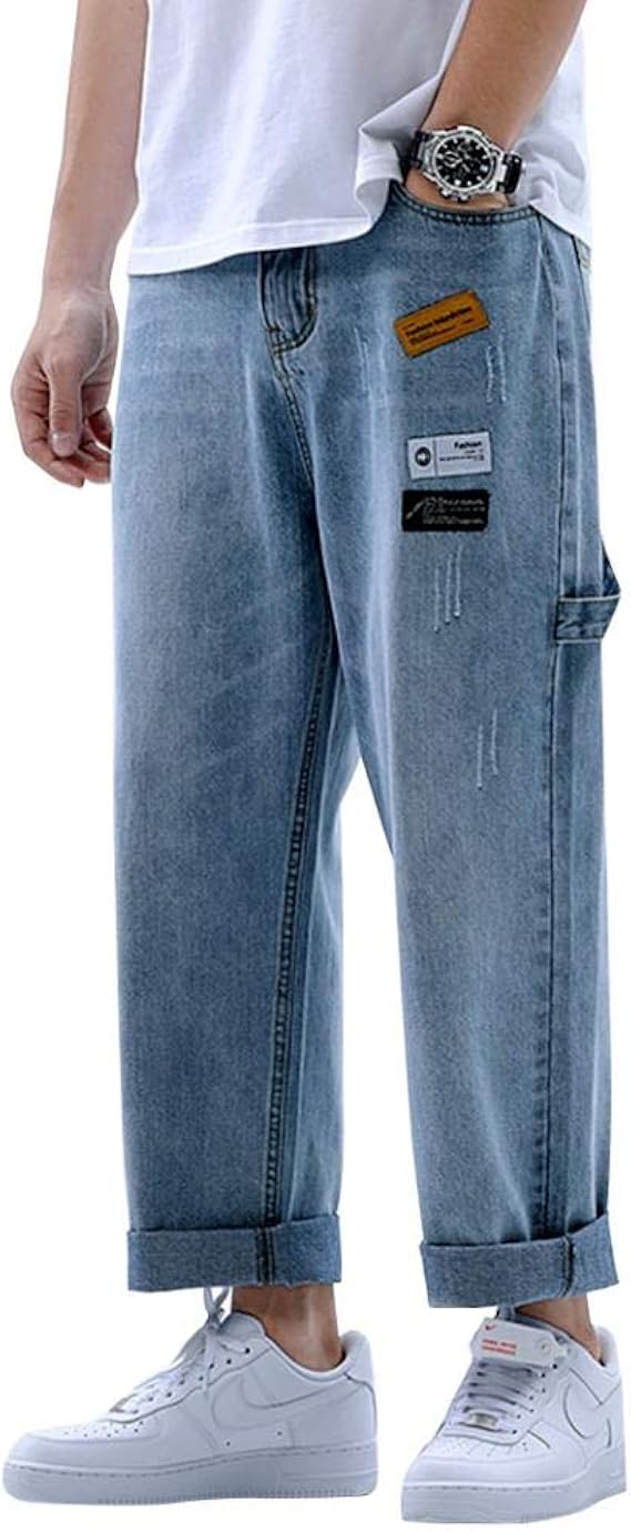 Amazon アクルド ジーンズ メンズ デニム パンツ ワイド ジーパン ストレッチ ストレート ロングパンツ 大きいサイズ ジーパン ゆったり カジュアル おしゃれ ジーンズ 通販