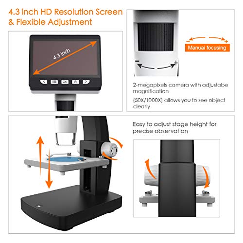 3 Microscope+ROTEK+Rechargeable+Megapixels+Compound