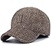 Men's Winter Warm Wool Woolen Tweed Peaked Baseball Cap Hat with Fold Earmuffs Warmer (Coffee)