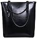 Iswee Shoulder Handbags Top Handle Satchel Work Bags Purse for Women (Vertical Version-Black)