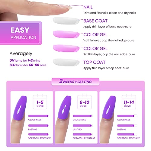 HTPARY Gel Nail Polish Set - 6 Colors Dark Green Blue Burgundy Red Winter Nail Gel Polish Kit Soak Off LED Glitter Orange Glitter Gold Autumn Gel Polish Set Manicure Nail Art Gifts Box Set for Christmas Party