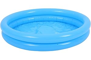 Toyvian Children's Inflatable Pool Pet Swimming Pool Family Swimming Pool Small Kids Water Play PVC Sky-Blue