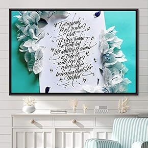 signwin Framed Canvas Wall Art Pressed Quotes 3D...