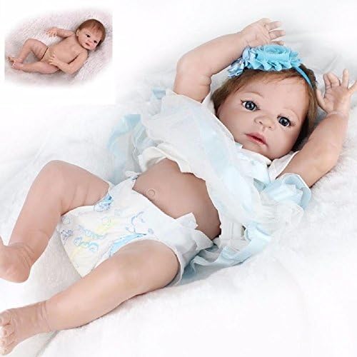 ZhenTIME 22'' Reborn Toddler Dolls Handmade Lifelike Baby Full Solid Silicone Vinyl Doll