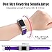 Mornex Replacement Leather Band Compatible with Fitbit Charge 2, Classic Genuine Leather Wristband for Men Women(Purple-Silver Buckle)