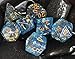 UDIXI Polyhedral DND Dice Sets Shimmer Gold Foil Dice for Dungeons and Dragons Pathfinder RPG MTG Table Gaming Dice - Blue