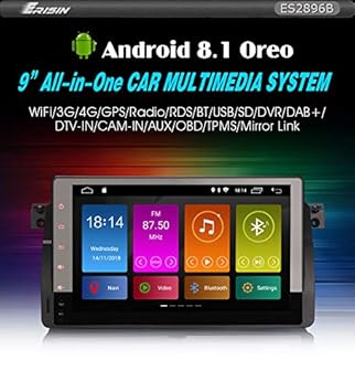 Autoradio Erisin ES2896B 9' für BMW 3er E46 M3 Rover75 MG ZT Android 8.1 GPS Wifi TPMS