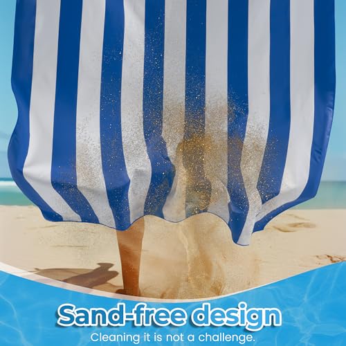 Hexify Toalla Playa XXL 200x145 cm, Toalla Grande De Microfibra De Secado RáPido, Toalla De BañO Sin Arena, Manta De Playa Mujer (Azul Oscuro)