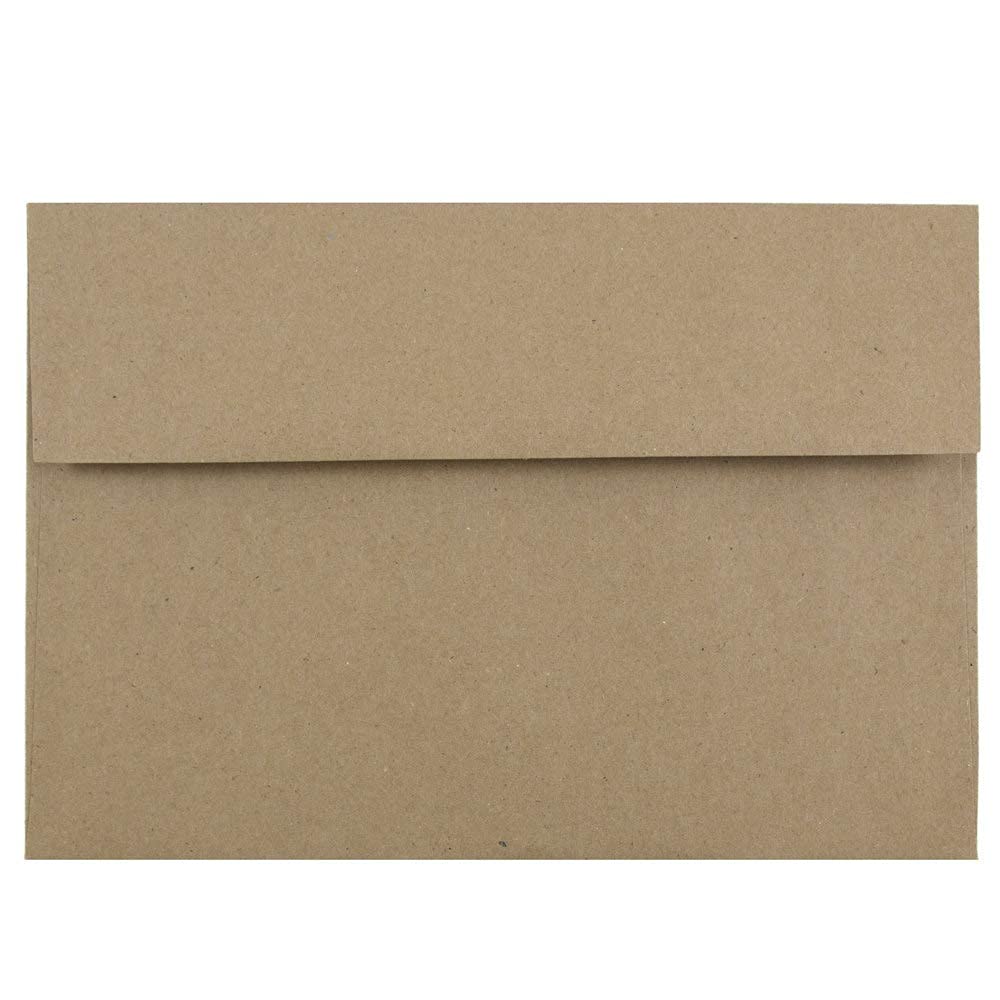 JAM PAPER Invitation Envelopes - 139.7 x 206.4 mm - Brown Kraft Paper Bag - 50/Pack