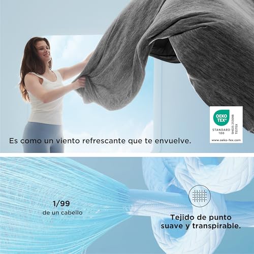 Bedsure Cooling Blanket for Summer 150 x 200 cm – Summer Blanket with Light Fibres Cooling ARC-Chill Q-MAX > 0.4, Cooling Blanket for People Who Sweat a Lot at Night, Grey