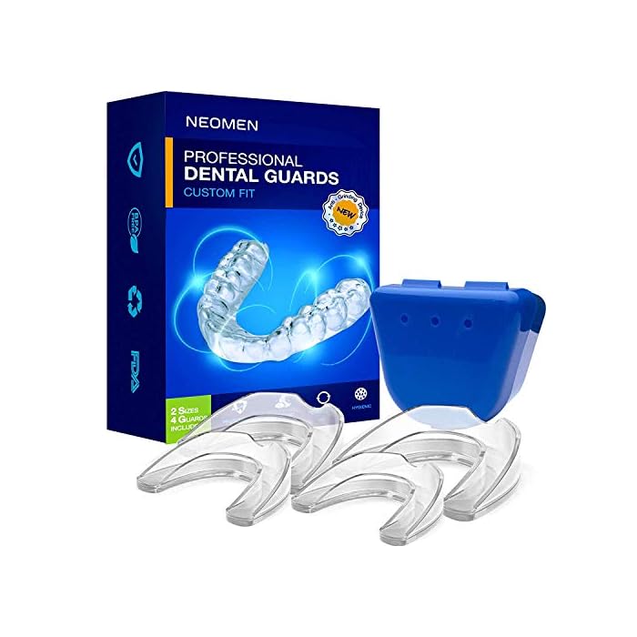 Neomen Mouth Guard - Professional Dental Guard - 2 Sizes, Pack of 4 - Upgraded Night Guard for Teeth Grinding, Stops…