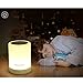 Smart Dimmable Table Night Light, Pococina Warm White LED Bedside Lamp with Touch Sensor and Color Changing Mode Bluetooth Speaker for Kids