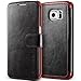 Galaxy S7 Edge Case, VRS Design [Layered Dandy][Black] - [Premium Leather Wallet][Slim Fit] For Samsung S7 Edge