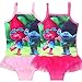 KIDHF Trolls One Piece Summer Swimsuit Girls Princess Swimwear (Rose,110/4-5Y)