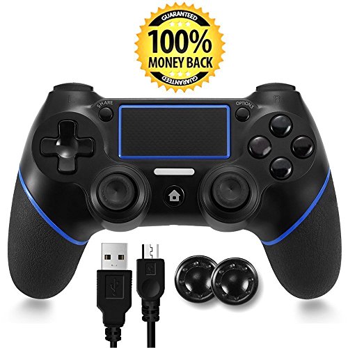 PS4 Controller, Bluetooth Gamepad Six Axies DualShock 4 Wireless Controller for PlayStation 4 Touch Panel Joypad with Dual Vibration, Instantly Timely Manner To Share Joystick