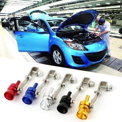 1pc Universal Car Silver Turbo BOV Sound Whistle Simulator Pipe Exhaust Muffler New (Silver) - Thumbnail 3
